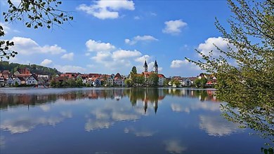 Skyline with town lake of Bad Waldsee, Ravensburg