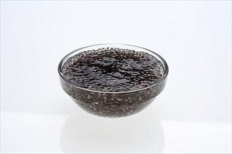 Chia gel, chia seeds soaked in water