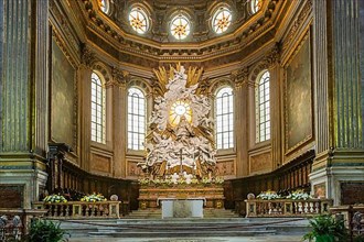 Altar room of the cathedral in the old town, Naples