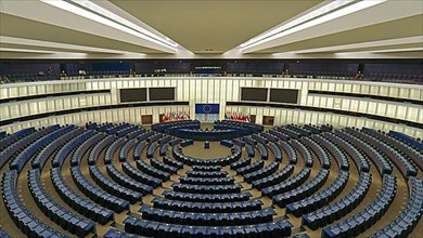Empty plenary hall European Parliament, Strasbourg
