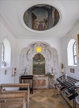 Interior of the Wies Chapel near the pilgrimage church of the Flagellated Saviour on the Wies, Wieskirche