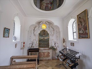Interior of the Wies Chapel near the pilgrimage church of the Flagellated Saviour on the Wies, Wieskirche