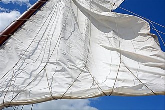 White sail hoisting, Baltic Sea