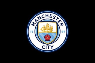 Manchester City F. C. Logo, Black Background