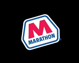 Marathon oil company, rotated logo
