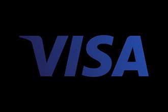 Visa Inc. logo, black background