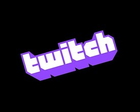 Twitch service, rotated logo