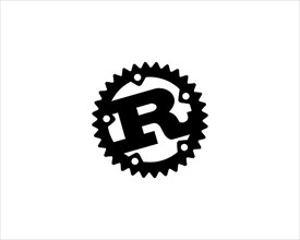 Rust programming language, rotated logo