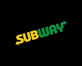 Subway restaurant, rotated logo