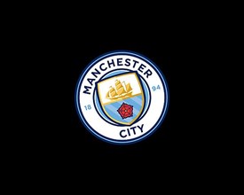 Manchester City F. C. Rotated Logo, Black Background