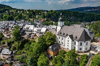 Aerial of St. -Georgen-Kirche and Palace, Unesco site Ore mountains