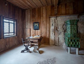 Luther Room at Wartburg Castle. The reformer Martin Luther 1483-1546 stayed at Wartburg Castle 1521-1522 as Junker Joerg and translated the New Testament into German there, Eisenach