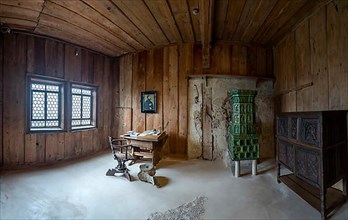 Luther Room at Wartburg Castle. The reformer Martin Luther 1483-1546 stayed at Wartburg Castle 1521-1522 as Junker Joerg and translated the New Testament into German there, Eisenach