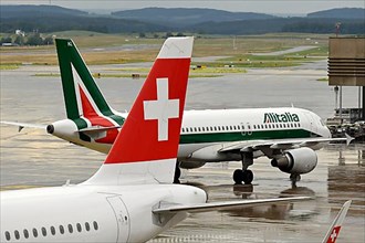 Tail fin Swiss, aircraft Alitalia