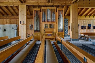 The organ of the Heiliggeistkirche of Oberjoch, Allgaeu