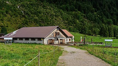 Inn with cowshed at the Vilsalpsee, Tannheimer Tal