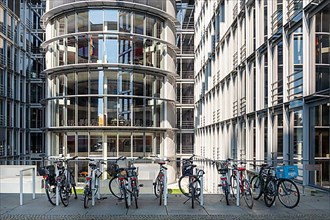 Bicycles parked in front of the offices of Bundestag staff at Paul-Loebe-Haus, Berlin