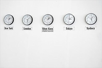 Wall Clocks Cities Time Zones, Khon Kaen