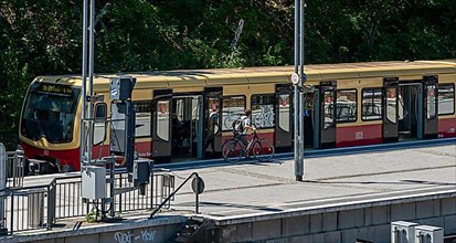 The S-Bahn at the Olympiastadion station, Berlin