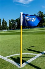Football pitch, blue corner flag with Hertha BSC logo
