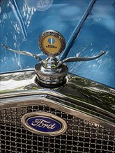 Vintage car meeting, Ford radiator bonnet