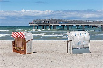 Pier, beach chairs