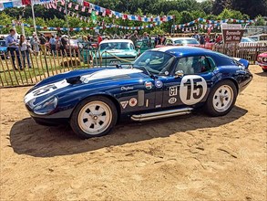 Classic US racing car Shelby Daytona Cobra Coupe by designer builder Carol Shelby with starting number 15, Classic Days
