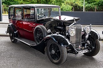 Historic Oldtimer Classic Car Rolls Royce 20-25 pre-war model with opened bonnet, Classic Days