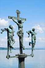 Swedish cross, crucifixion group at the entrance to Mainau Island