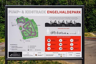 Info sign, pump and kid track