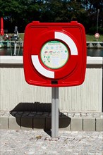 Rescue station with lifebuoy, Germany