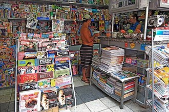 Typical newspaper kiosk in the Centro district, Rio de Janeiro