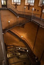 Stairs to the Elbe Tunnel in Hamburg, Germany