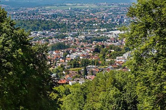 Pfullinger Sagenweg, view of the town of Pfullingen