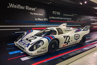 Historic racing car Porsche 917 No. 22 with magnesium cage of racing driver lawyer Dr. Helmut Marko Gijs van Lennep, overall winner 1st place at 24h 24 hours of Le Mans 1971