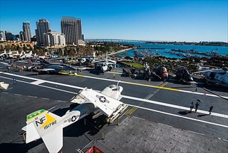 Overlook over San Diego, California from the Air carrier museum USS Midway