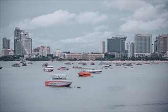 Boats and Ships and Hotels in Central Pattaya Beach, Pattaya City