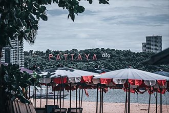 Parasols at Central Pattaya Beach, Pattaya City
