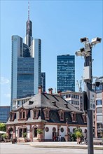 Baroque guardhouse Hauptwache, surveillance cameras in public spaces