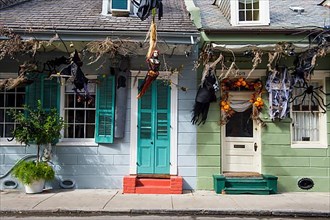 Halloween decorated house, French quarter