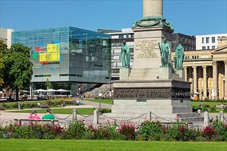 Schlossplatz with art museum and Friedrichsbau, Stuttgart