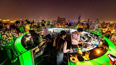 Bar at the Lebua tower at night, Bangkok