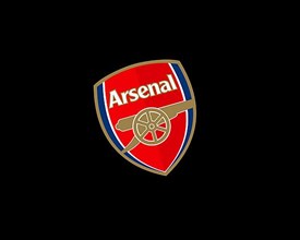 Arsenal F. C. rotated logo, black background