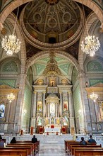 Interior of the Templo de San Francisco, Unesco site Queretaro