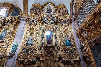 Beautiful interior in the Parish of the Sacred Heart of Jesus "Of St. Claire", Unesco site Queretaro