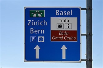 Signpost motorway, Zurich