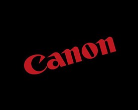 Canon Inc. Rotated Logo, Black Background