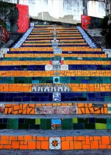 Esaderia do Selaron, tile staircase from Santa Teresa to Lapa by artist Jorge Selaron