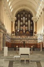 View of the organ from the Early Classicism Cathedral in St. Blasien, Southern Black Forest