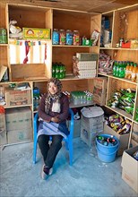 Ladakhi woman in her shop, Khardung